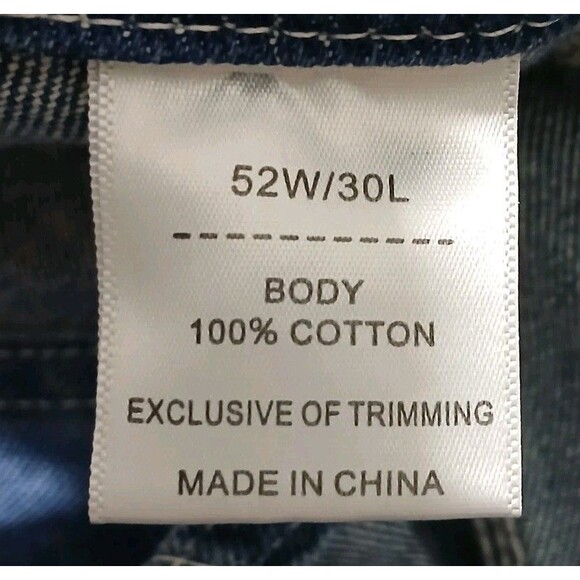 Hisea Mens Blue Bib Overall Size 52/30 Workwear Comfort Casual 100% Cotton - Picture 16 of 16